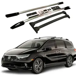 FTAPACCE 4PCS Roof Rail Racks +Cross Bars Luggage Carrier Set Fits for Honda Odyssey 2018-2024 (Silver RR+Black Black)