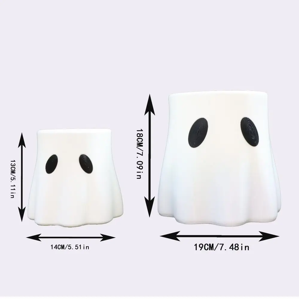 Durable Plastic Ghost Planter Ghost-Themed Haunted Design Halloween Ghost Bucket Versatile Piece Unique Gift Candy Bowl