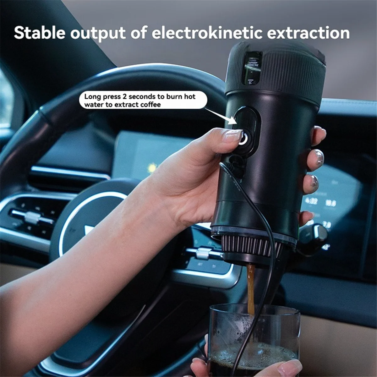 Car Coffee Espresso Maker Portable Coffee Maker 2 in 1 Small Travel Espresso Machine Heating Extraction for RV-A70Z