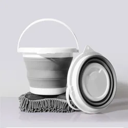 3L Collapsible Bucket Portable Folding Bucket Silicon Car Washing Bucket Outdoor Fishing Travel Camp Bucket Household Storage