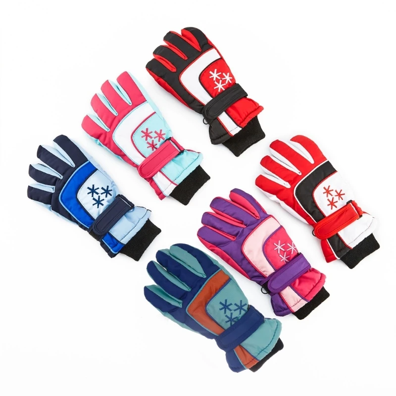 

9-15Y Ski Gloves Tips Fleece Lining Hand Warmer Sports Gloves Waterproof Gloves