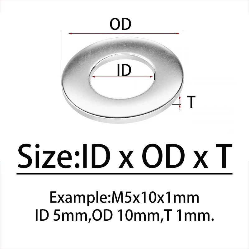 M10 M12 M14 M16~M36 Large Flat Washer 304 Stainless Steel Big Metal Gasket Meson Plain Washers Thickness 1~8mm DIN9021