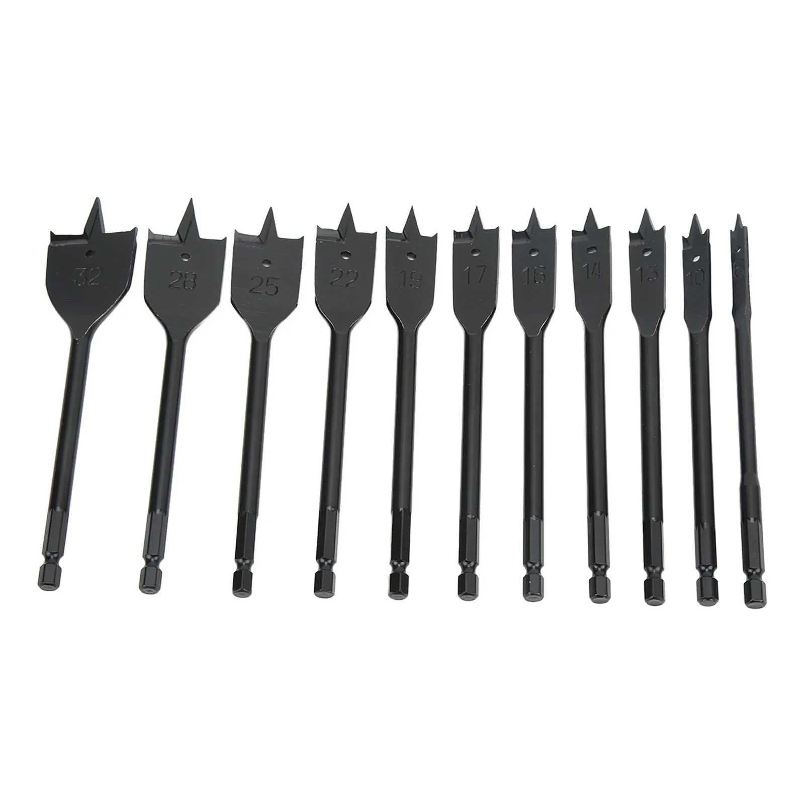 

Hard Professional Series Spade Bit Hex Shank Flat Drill Bits Hard Professional Black Spade Drill Head for Wood Working