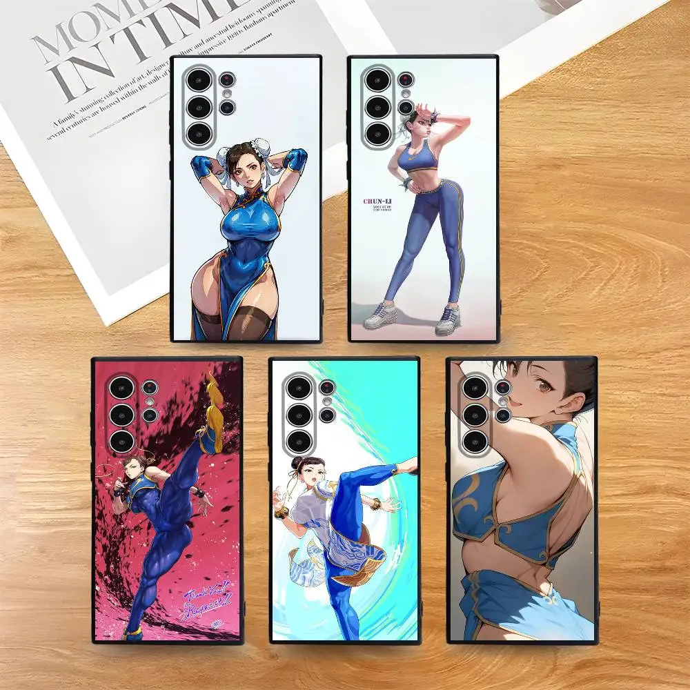 

S-Street F-Fighter Chun-Li Phone Case Skin-Friendly Soft TPU Case Compatible With Samsung S21/S22/S23/S24/S25 FE/Plus/Ultra