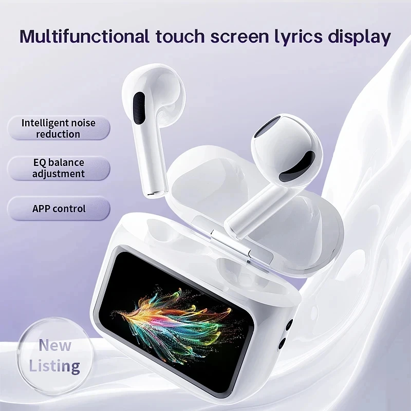 New Creative Wireless Bluetooth Earphones Ultra Long Standby ENC Noise Reduction With LED Color Smart Touch Screen Birthday Gift