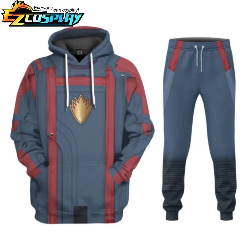 Star-Lord Cosplay Adult Mens Women Hoodie Pants Set Casual 3D Print Cosplay Pullover Hoodied Sweatshirts