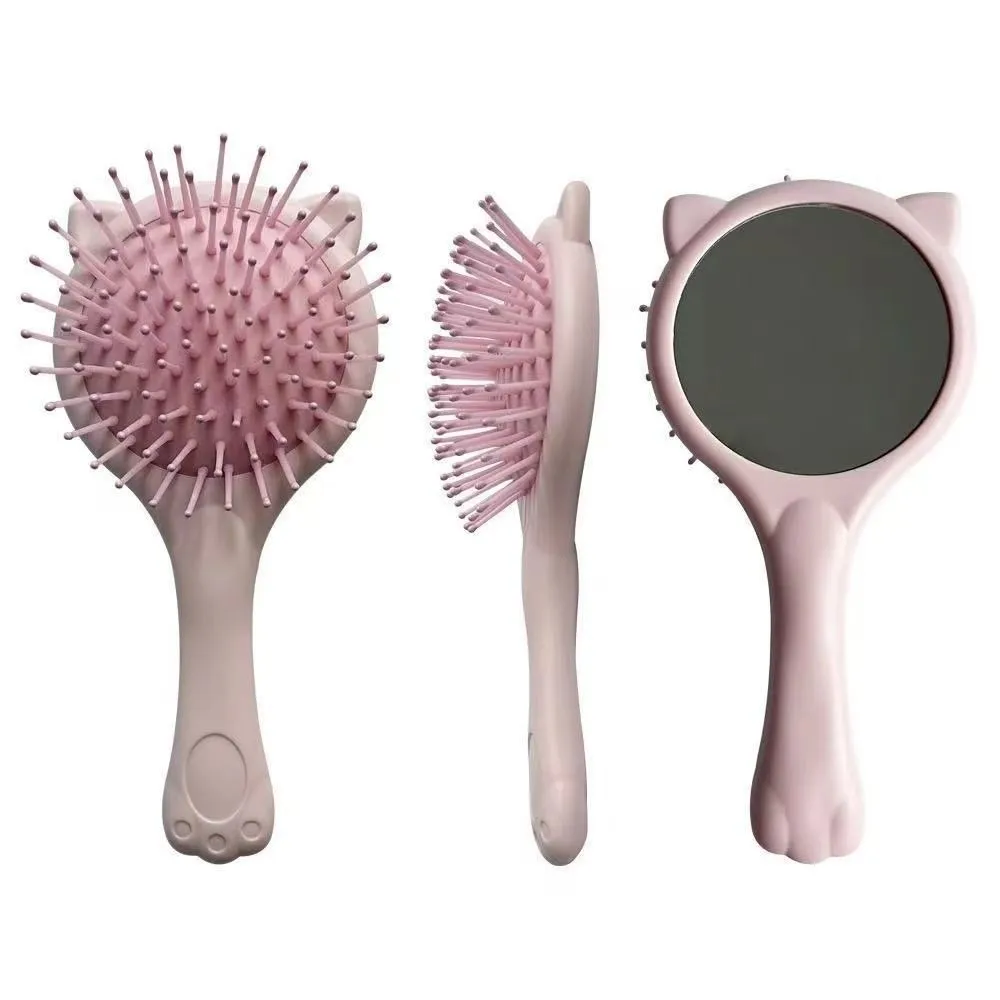 Soft Teeth Cushion Comb Handheld Size Gentle Grooming Hollow-Out Rib Comb Portable Design Anti-Tangle Air Cushion Comb
