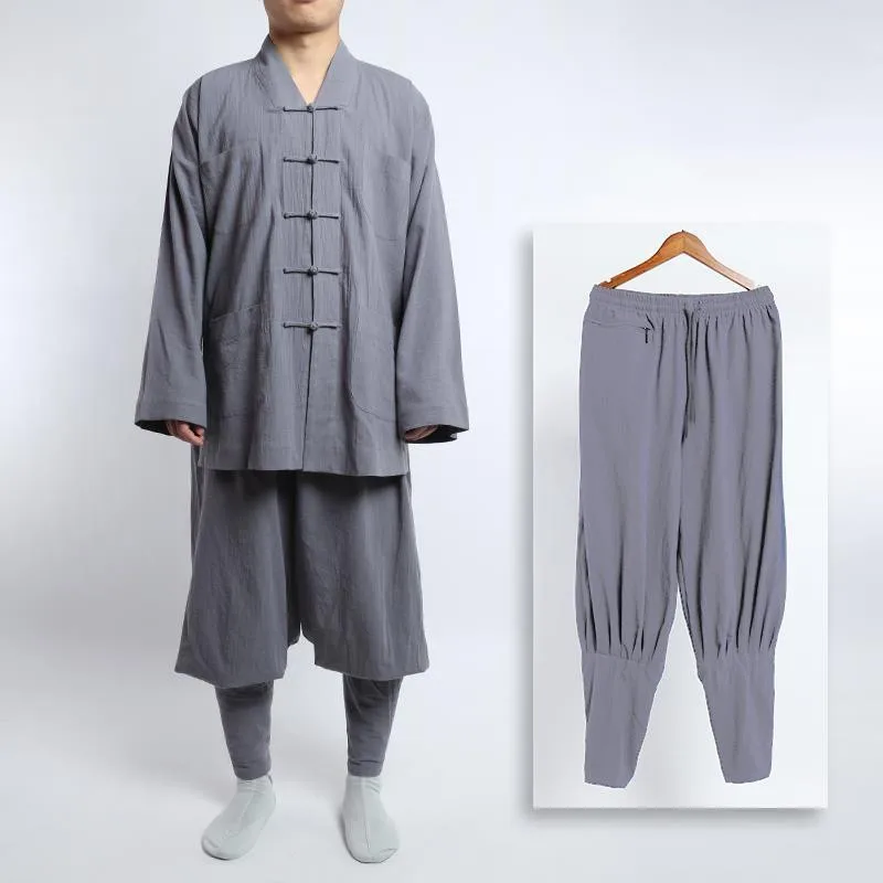 Chinese Traditional Clothings for Monk Costume Buddhist Clothing Monk Robe Taoism Tibetan Clothes Meditation Zen Shaolin Hanfu