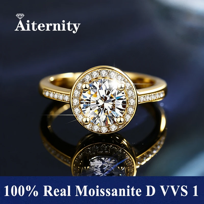 Men And Women's Moissanite Wedding Ring D VVS1 Adjustable Size S925 Silver GRA Certificate Wedding Ring