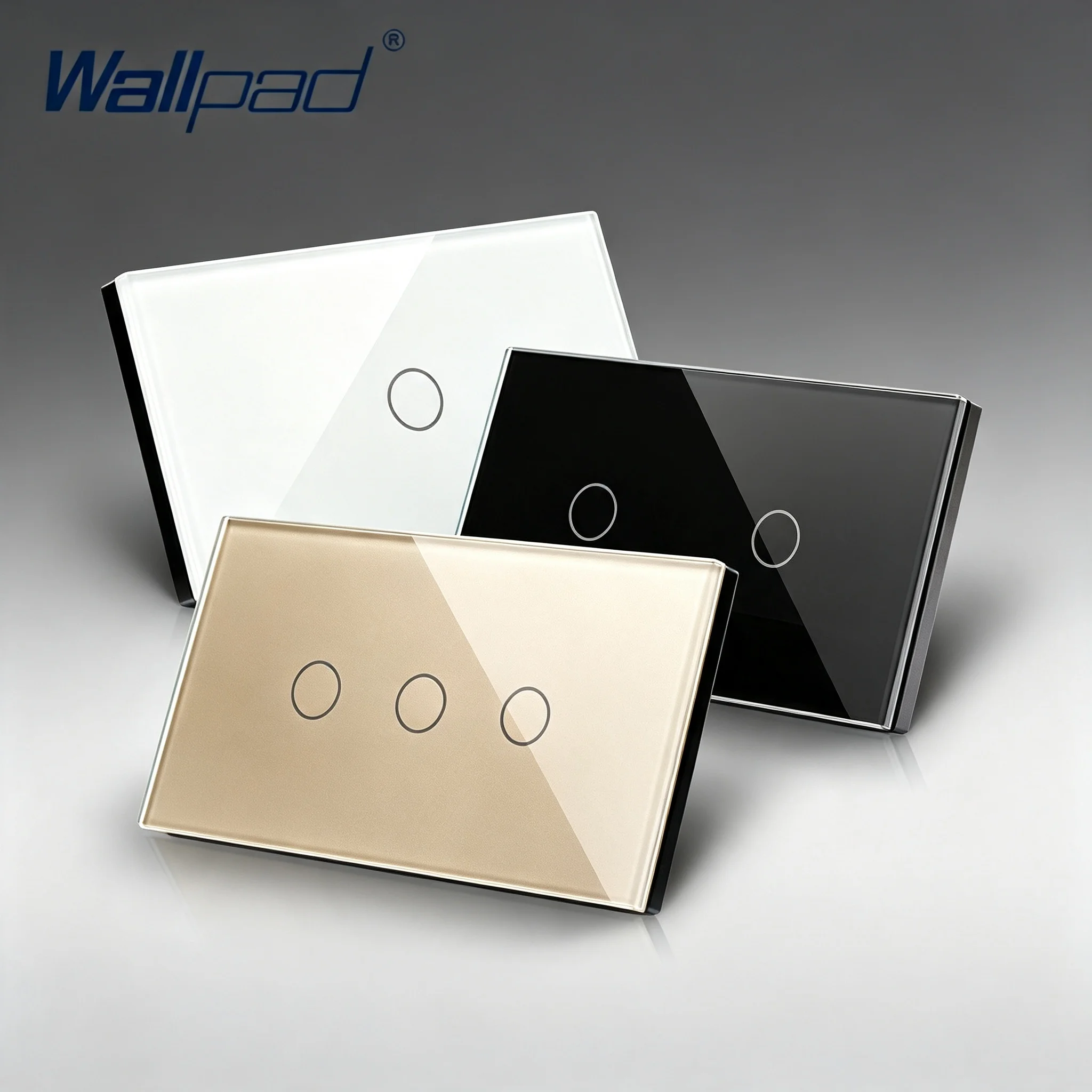집 초인종 미국 AU 표준 Wallpad 럭셔리 크리스탈 유리 패널 터치 스크린 재설정 도어 벨 징글 벨 벽 스위치
