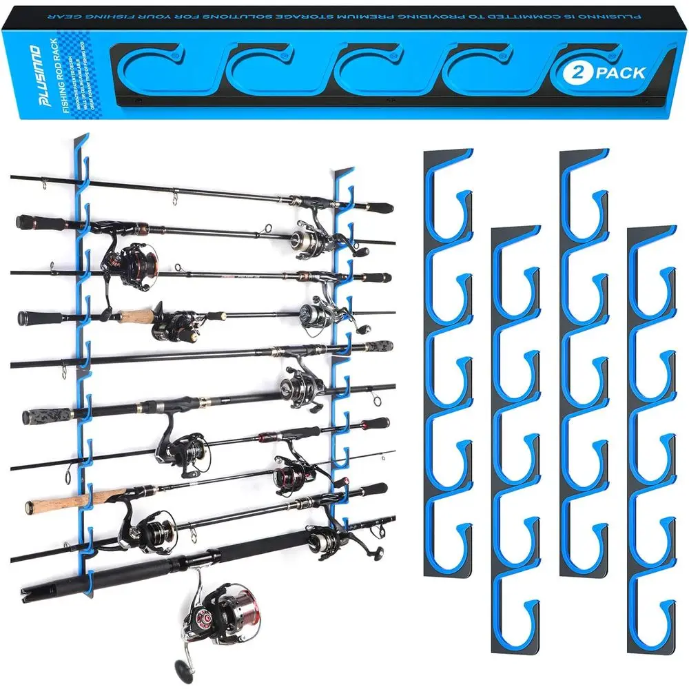 

PLUSINNO H5 Horizontal ishing Rod/Pole Holders or Garage, Wall Ceiling Mounted ishing Rod Holder, Aviation ishing rod rack Holds