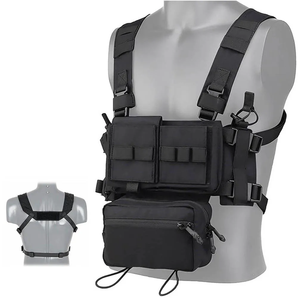 Chest Rig Multifunctional CS Field Molle Dangler Pouch Camouflage Training Vest Outdoor Camping Match Pack Hunting Entertainment