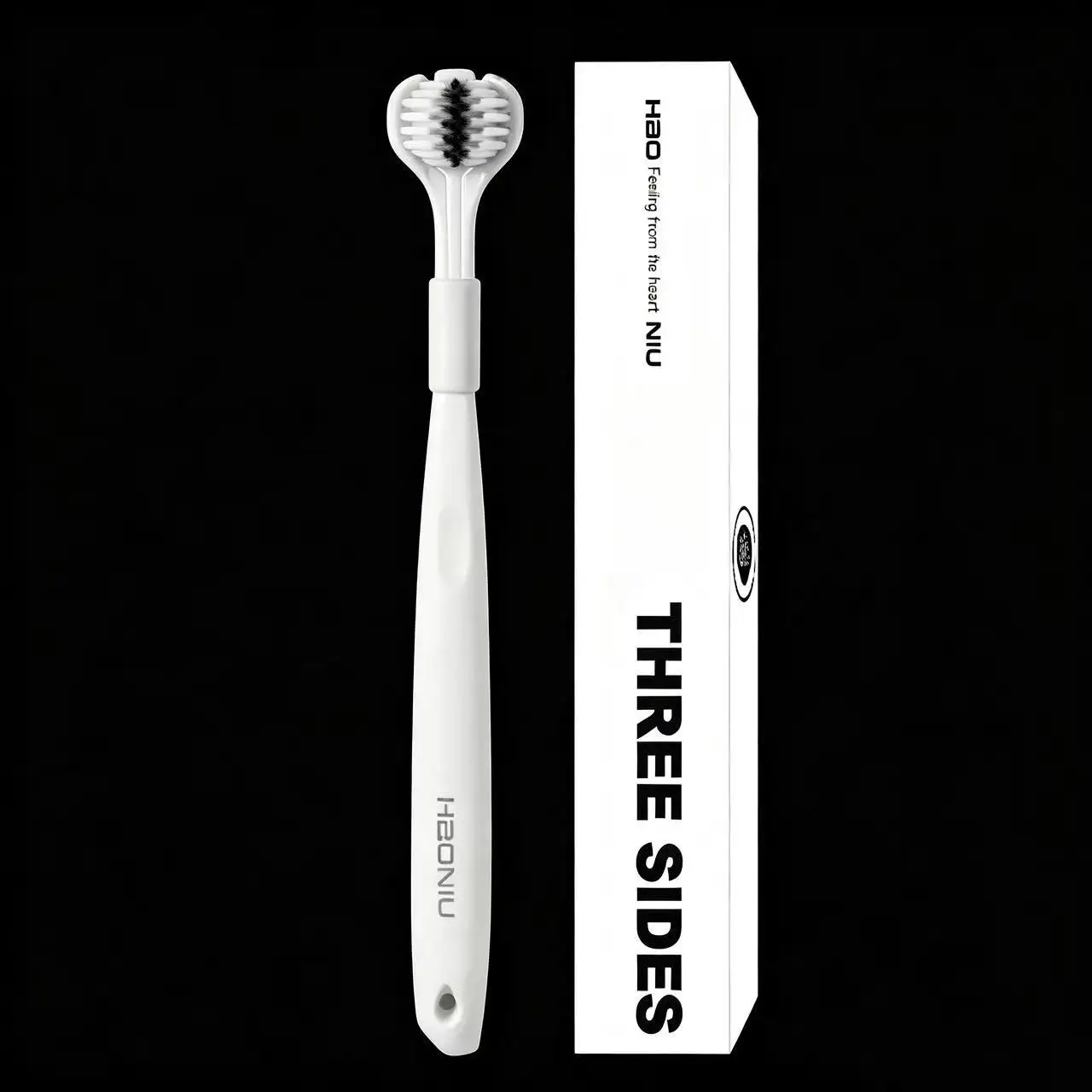 3-Sided Ergonomic Toothbrush, Soft Snow Velvet Bristles for All-Round Teeth Cleaning
