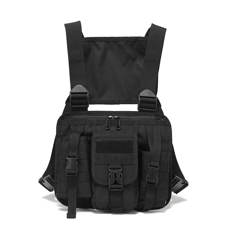 Tactical Vest Sling Bag Shoulder Crossbody Bag with Water Bottle Compartment Outdoor Hiking Travel Organizer Molle Vest Pouch