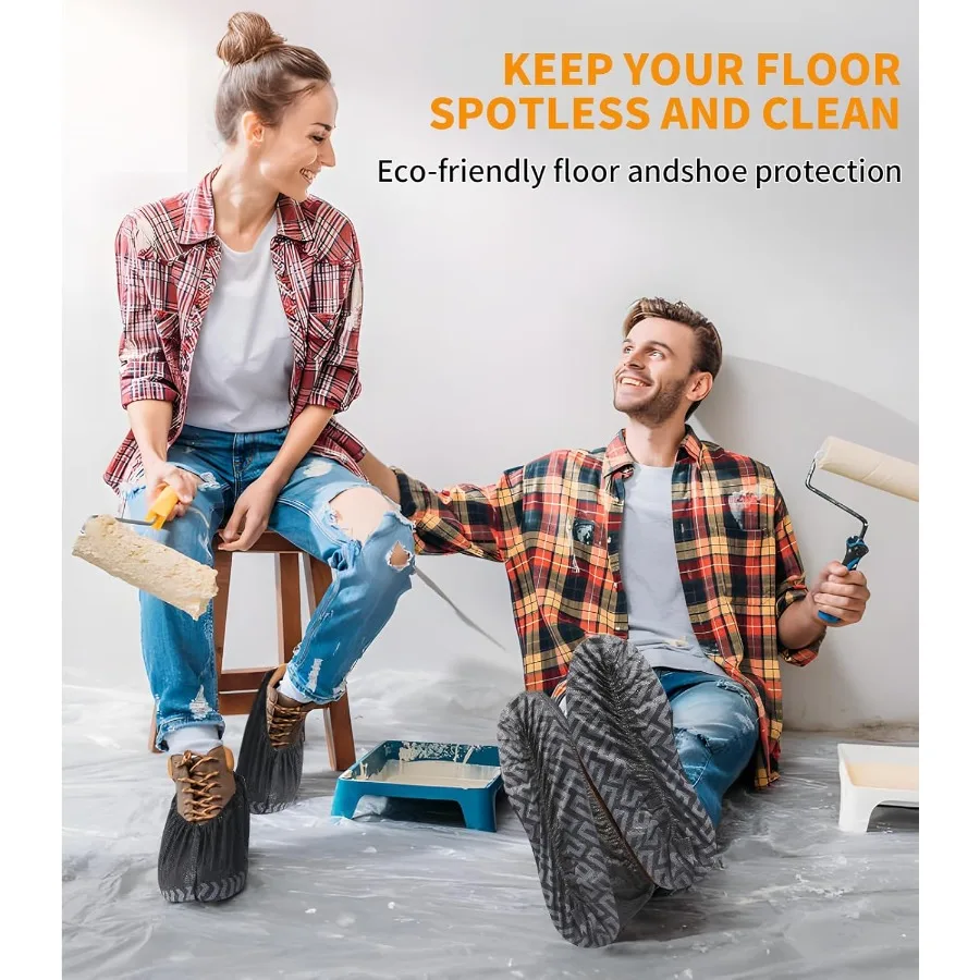 使い捨てシューズカバー、工業用および医療用、不織布製保護ブーツカバー、最大11.5サイズ（USメンズ）まで対応