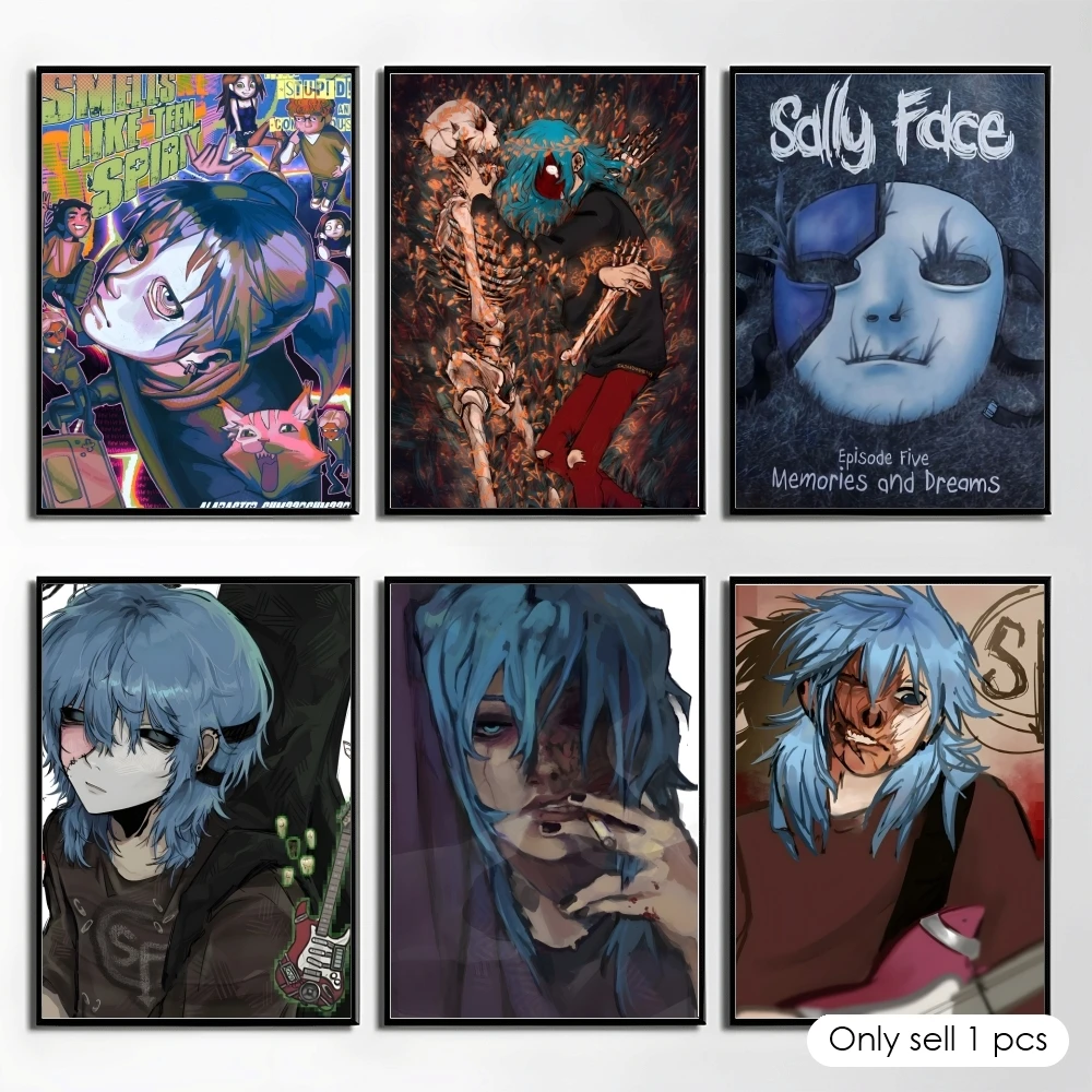 Cool S-Sally Face Game Poster Elegant And Affordable Wall Art Stickers For Dormitory Living Room And Bedroom Spaces