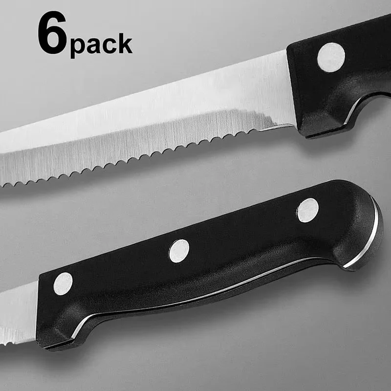 4/6/8/16Pcs-Set Steak Knives Cutlery Stainless Steel Sharp Serrated Dinner Knives Dishwasher Safe for Meat Bread Kitchen Knife view 4
