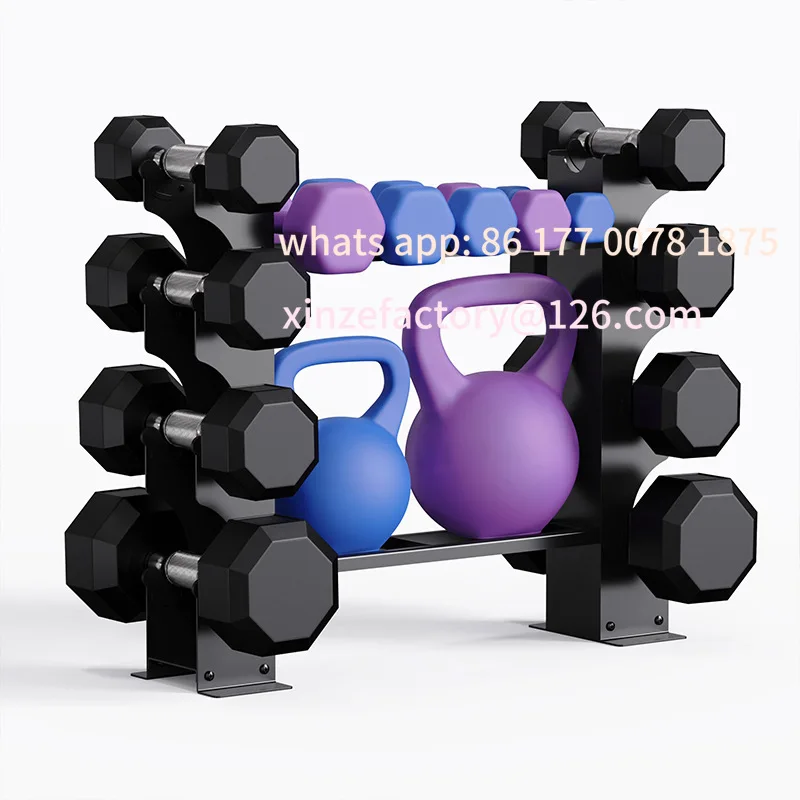 

Настраиваемая напольная двухканальная стойка для гантелей для тренажерного зала