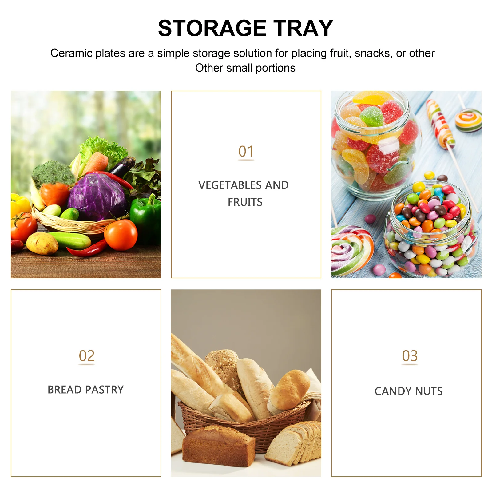 أطباق فاكهه خشب متين الكرة مقبض صينية تخزين سعة كبيرة وجبة خفيفة استنزاف المنظم ملحقات سطح المكتب متعددة الوظائف #4