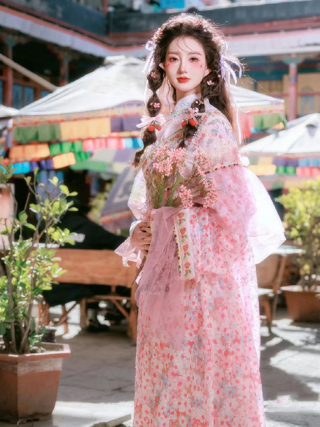 

Style Tibetan Costume Set Photography Travel Shooting Clothing Improved Version Spring 2024 Ladies Ethnic Wear