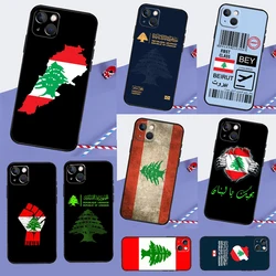 Lebanon Flag Phone Case For iPhone 16 15 14 11 12 13 Pro Max Mini X XR XS Max 7 8 Plus Cover Coque