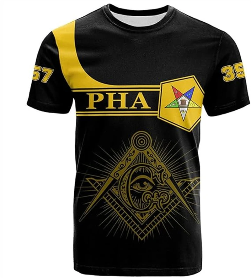 Masonic 3D Printed T-Shirt For Men Clothing Fashion Punk Freemasonry Graphic T-Shirt Top Quality Streetwear Y2k Women Tee Tops