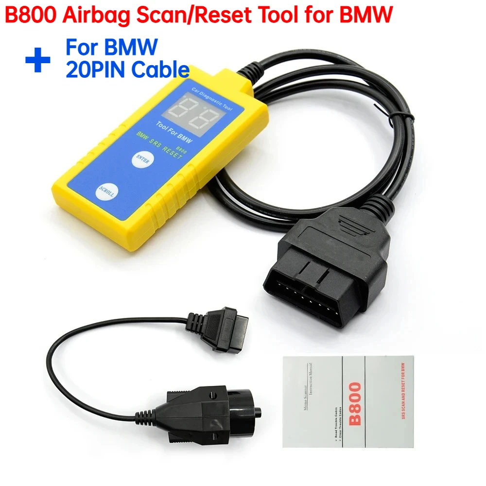 

Best Top Quality B800 Auto SRS Scan Reset Tool OBD2 SRS Scanner For BMW E34 E36 E38 E39 E46 1997-2003 Auto Repair Tool Part hot