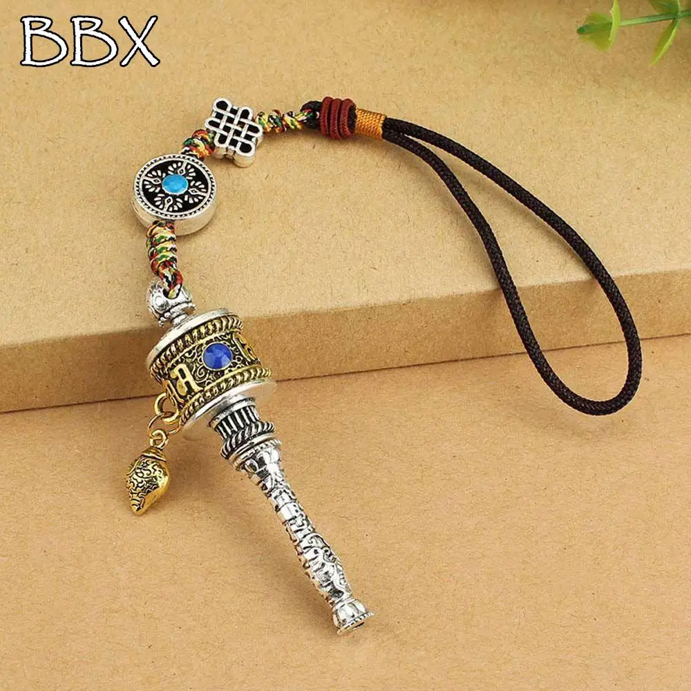 

Mantra Women Men Jewelry Keyring Accessories Key holder Buddhist keychain Vajra car keychain Prayer Wheel Pendants