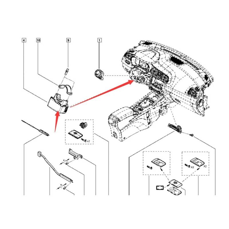 487009397R For Renault Koleos Kadjar One-Key Start Anti-Theft Lock Steering Wheel Electronic Lock