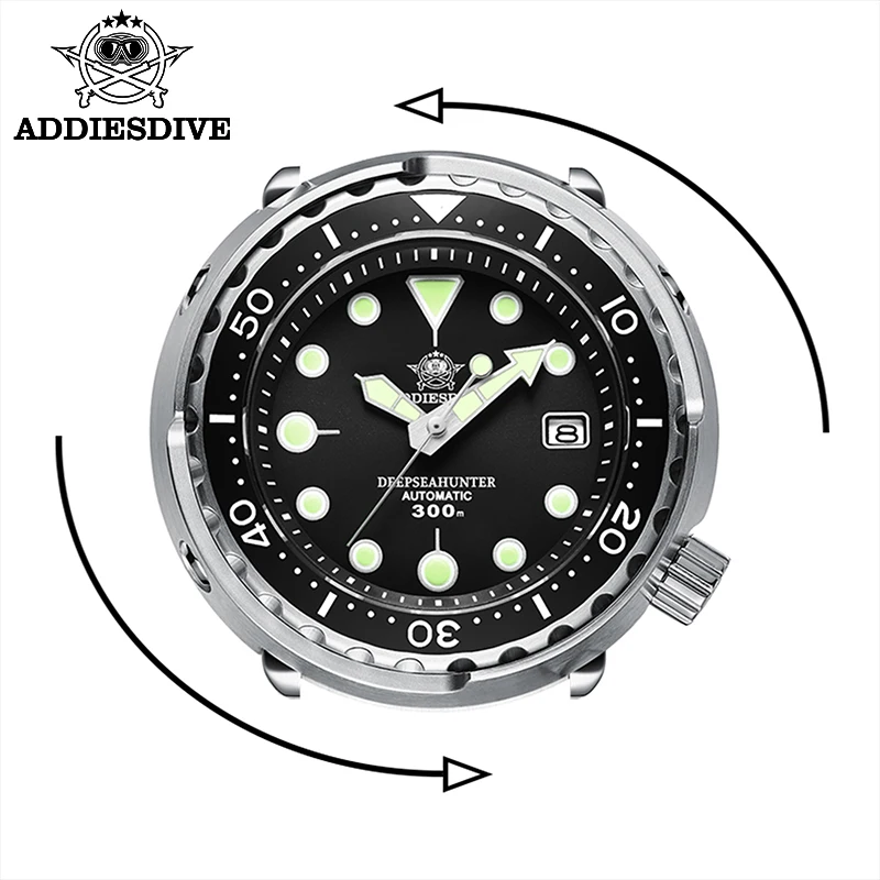 ADDIESDIVE 2023 Men\'s Mechanical Watch C3 luminous 300m Waterproof Sapphire NH35 Automatic Wristwatch Steel Tuna diver\'s watches