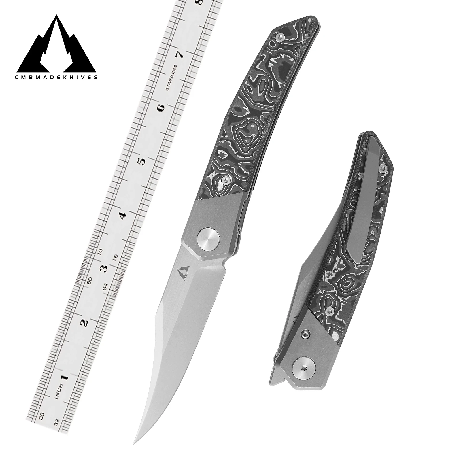 

CMBMADEKNIVES Zetsu Titanium Handle M390 Steel Blade Pocket Folding Tactical Survival Camping Outdoors Knife EDC CMB-09D