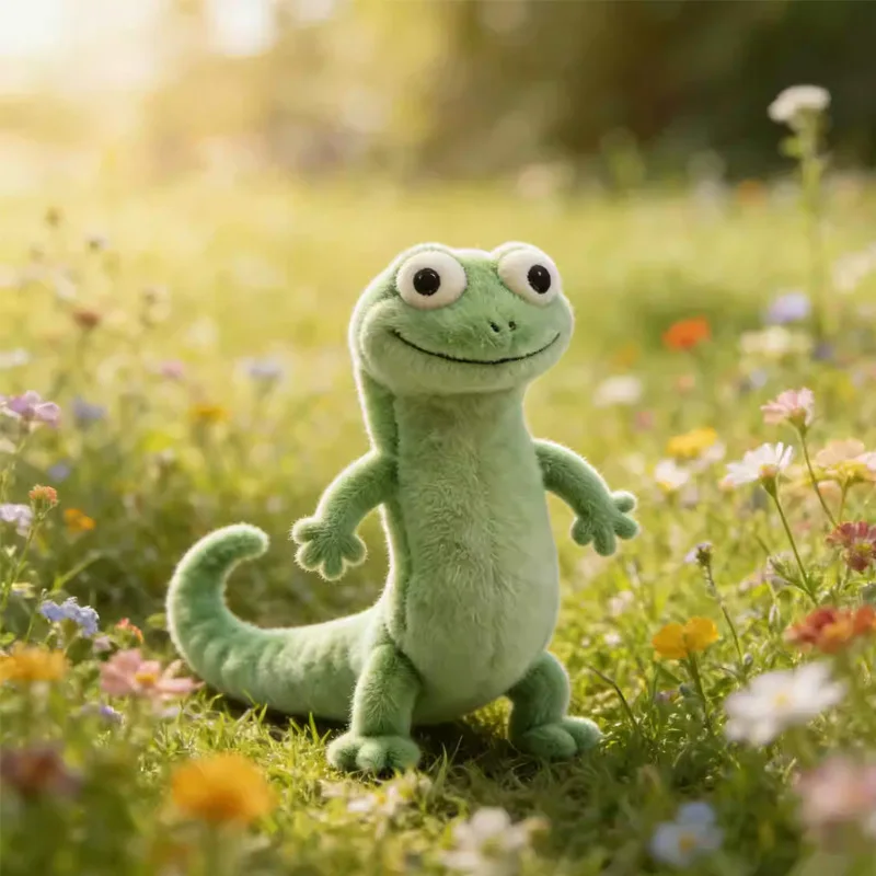 

Зеленая плюшевая игрушка-ящерица, мягкая милая кукла-геккон, подушка для обнимания для детей, декор для спальни, подарок на день рождения для мальчиков и девочек