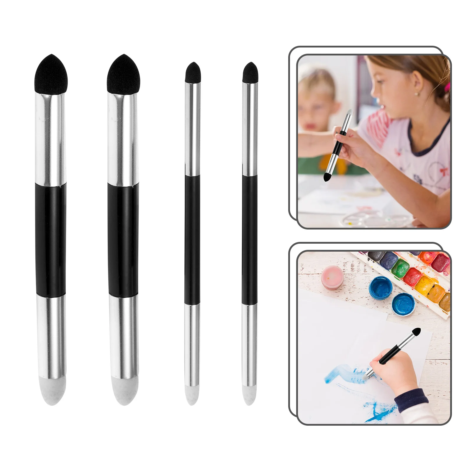 مجموعة خلاطات رسم مكونة من 4 قطع برأسين لمزج الورق وأدوات رسم فنية لتصحيح رسم التلطخ