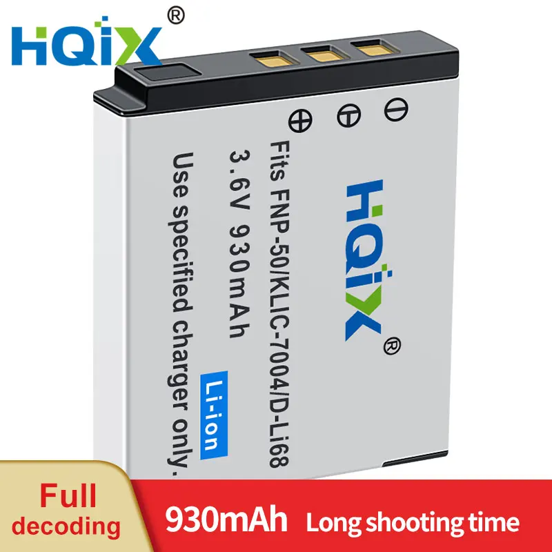 Hqix สำหรับ Kodak EasyShare M1033 V1233 V1253 V1073 M1093เป็น V1273 Zi8กล้อง KLIC-7004แบตเตอรี่ที่ชาร์จ