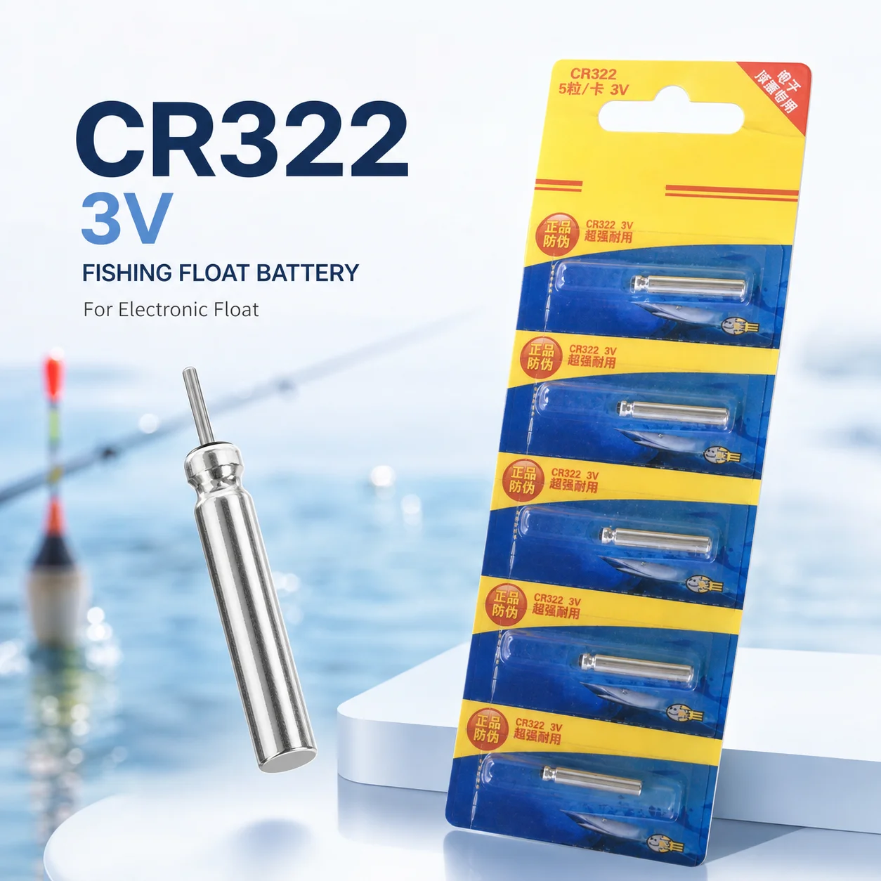 Fishing Float Battery CR322 5PCS for Electronic Night Fishing Float Bobber Light Lake River Use Button Cell