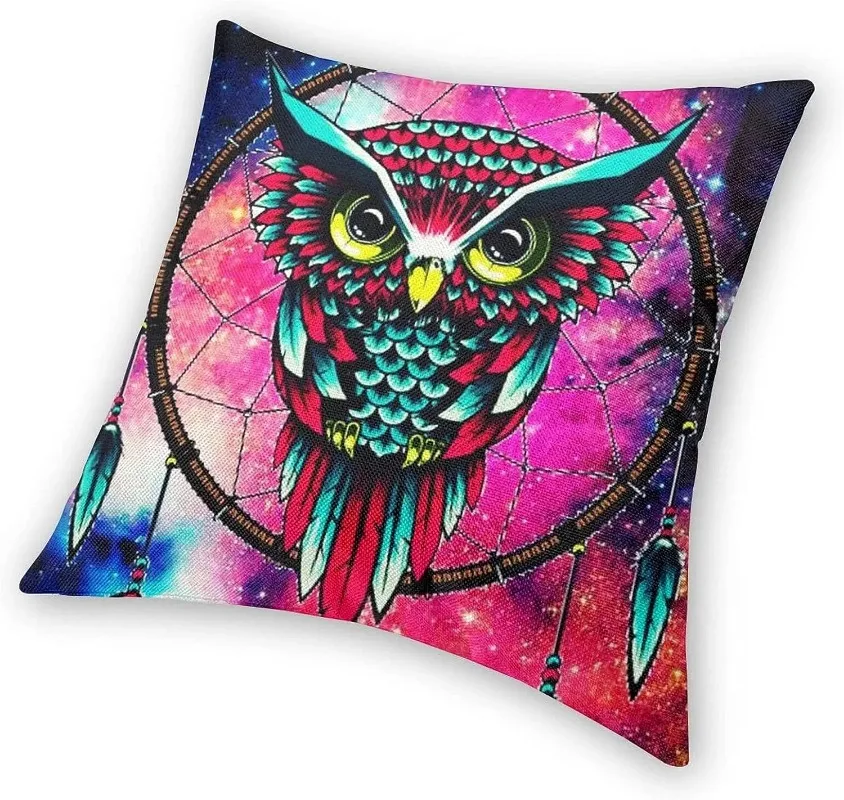 Pillow Cases Owl Pattern Dreamcatcher Galaxy 18 X 18 Inch Pillow Case for Boys Girls Infant Kids Ultra Soft and Breathable