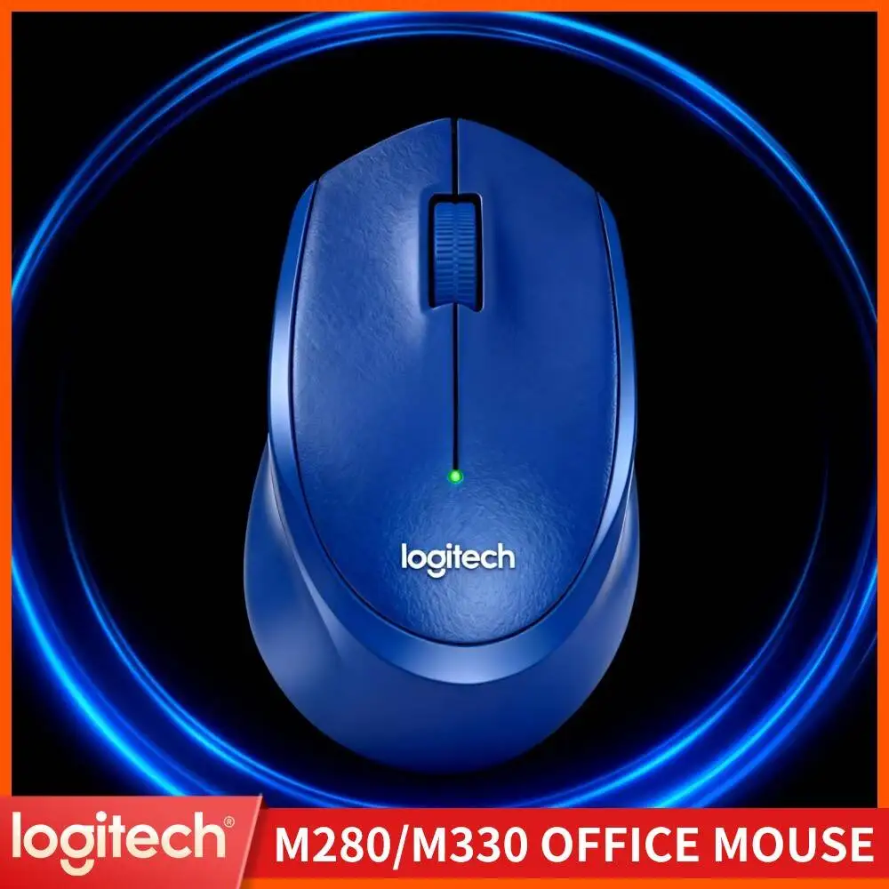Logitech M330 Wireless Mouse 2.4GHz Silent Clicks Ergonomic Design Strong Frame for PC Mac Laptop Home Office Stand