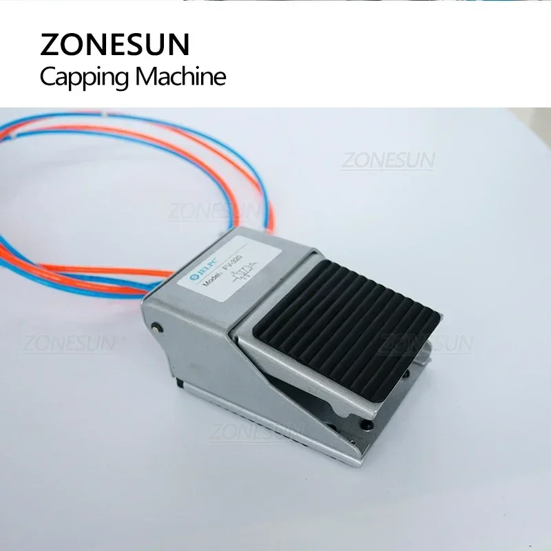 ZONESUN ZS-XG450D 半自動ボトルキャッピングマシン 金属製ツイストオフボトル ガラス瓶 ハチミツ瓶キャップ ジャム チリソース