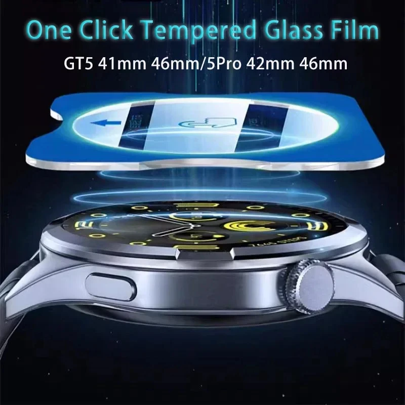 Voor Huawei Horloge GT5 46mm Screen Protector Gehard Glas Voor Huawei Horloge GT5pro 42/46mm Quick Fit Beschermende films Accessoires