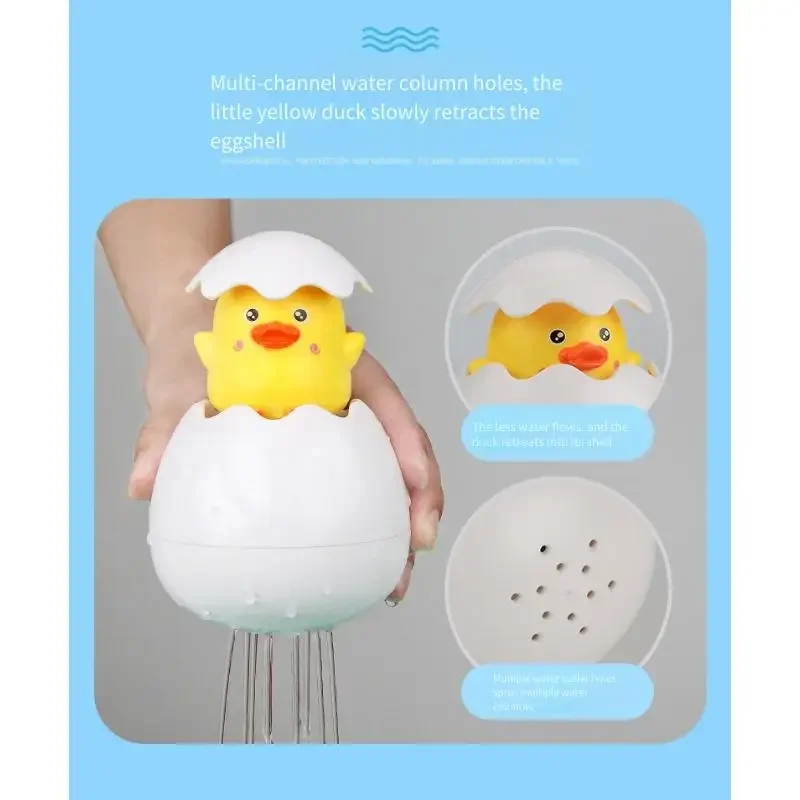 لعبة المياه العائمة لحمام الأطفال - رأس دش لطيف لرش الحوت والبط، ملحقات لعب الحمام الممتعة للأطفال في الاستحمام #6