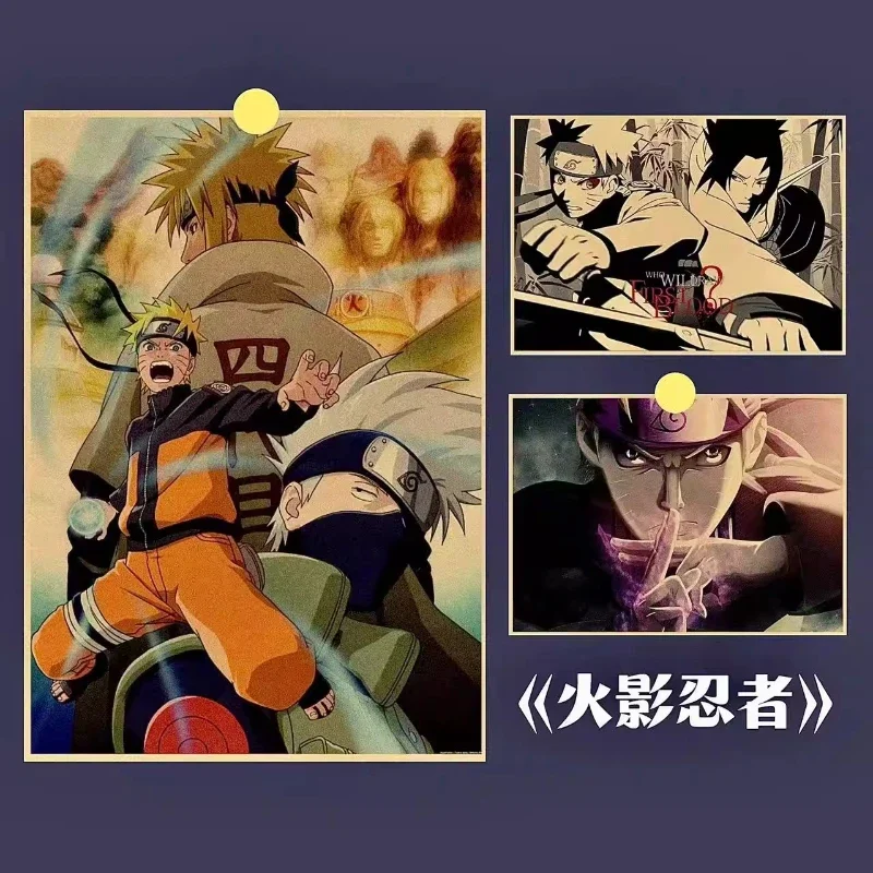 1PC  frameless canvas paintings,Japanese Anime Surrounding Naruto Large Size Canvas Poster Suitable for Home Bedroom Background