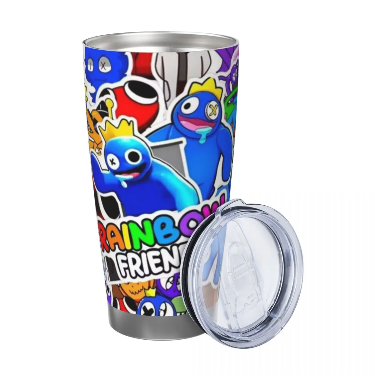 Rainbow Friends 20oz Stainless Steel Car Mug Straw Thermal Iced Travel Cup Vacuum Insulated Coffee Hot Cup