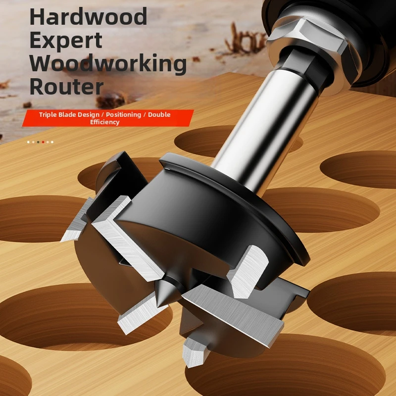 35mm Forstner Drill Bit Woodworking Hole Saw Hex Shank Multi Tooth Cutter Hole Opener for Wood Door Cabinet Punching