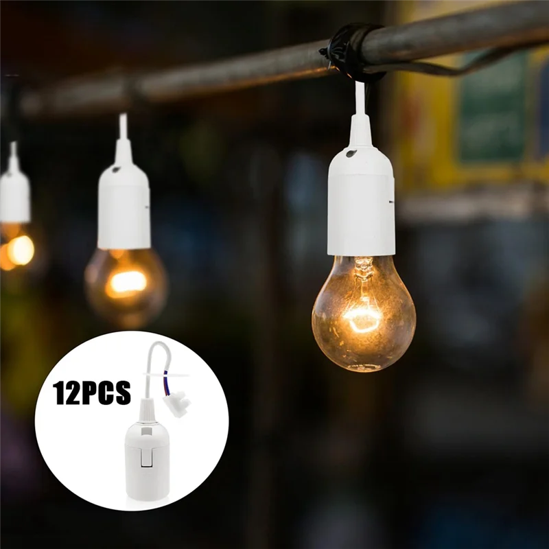 A44F-держатель лампы E27, 12-компонентная розетка для строительной площадки с кабелем, розетка E27, строительная розетка с тестером напряжения