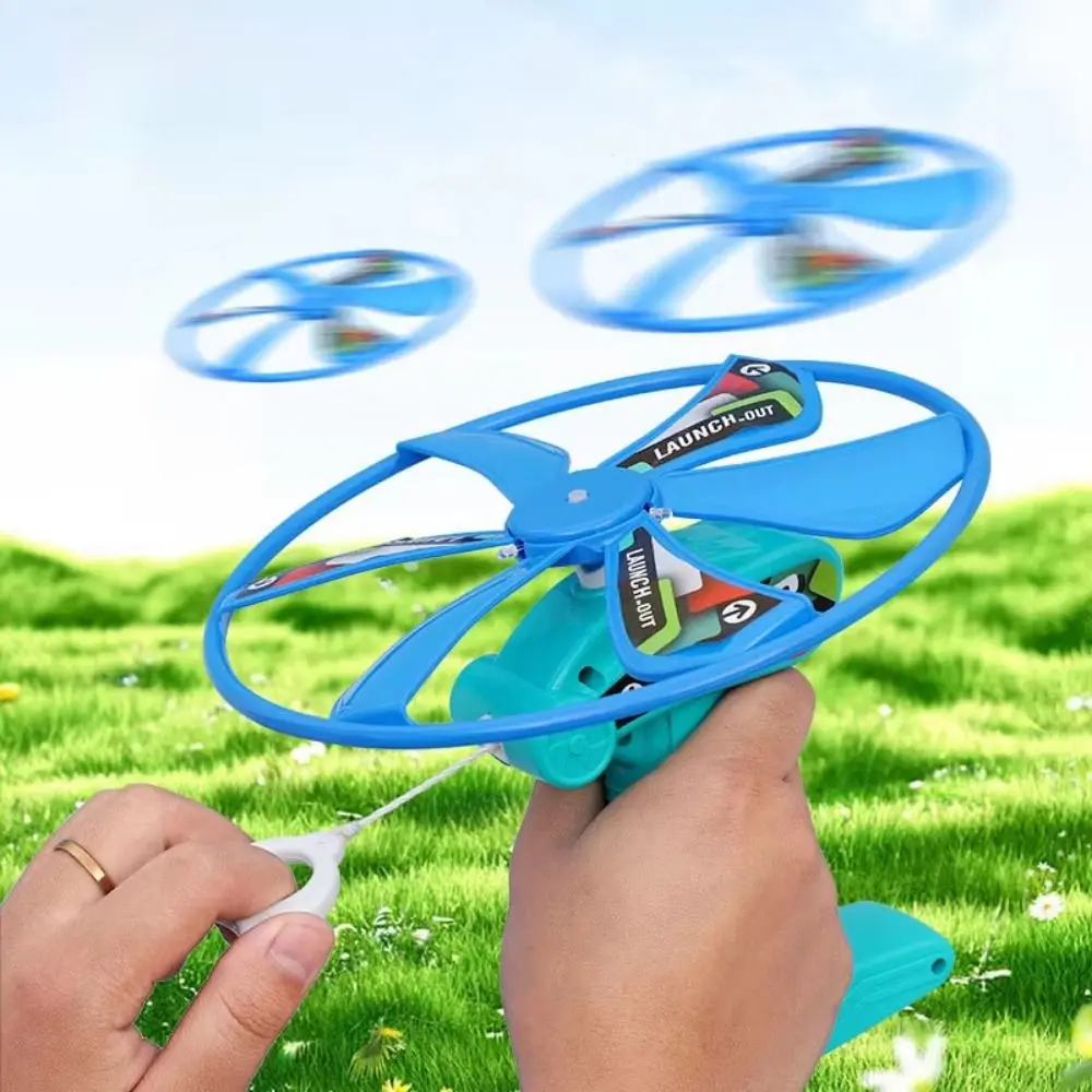 Lanzador Spinner Pull Flying Ripcord atmósfera Prop giratorio Ripcord Sky Spin juguetes educativos dibujos animados libélula juguete niños