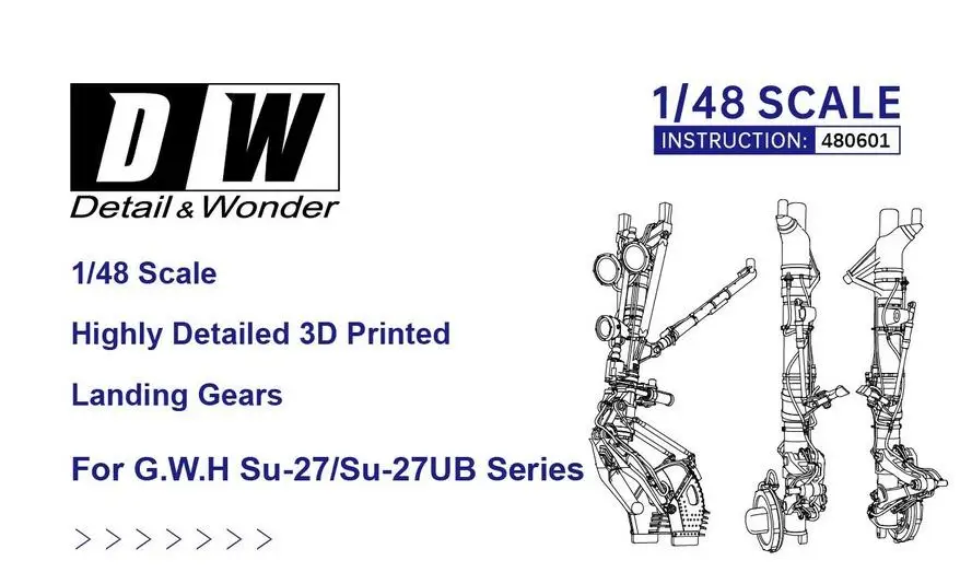 DETAIL& WONDER 480601 1/48 Scale LANDING GERARS FOR G.W.H SU-27/SU-27UB SERIES