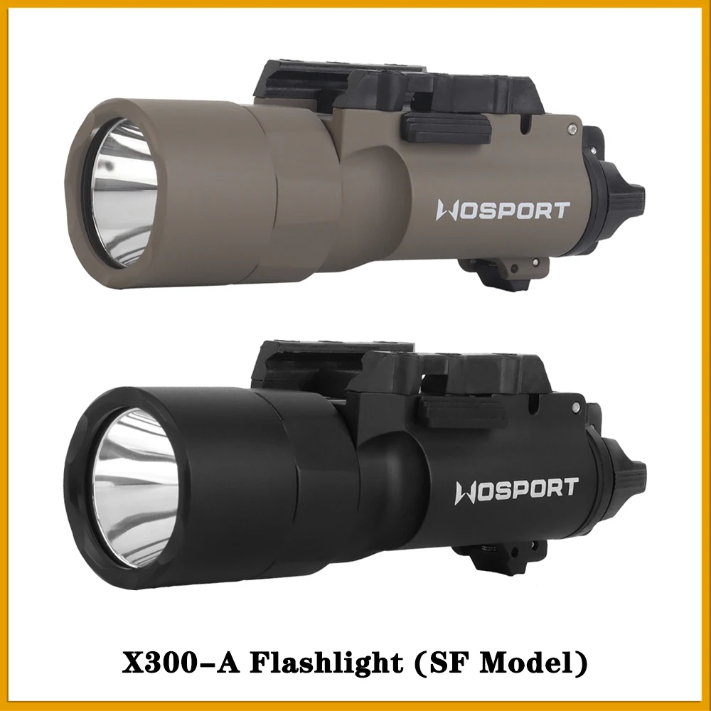 WOSPORT X300U 800 Lumen Flashlight Mount The Lamp On Glock/Cz-75/Lightweight Magazine Gun/Tactical Helmet M-LOK Plate