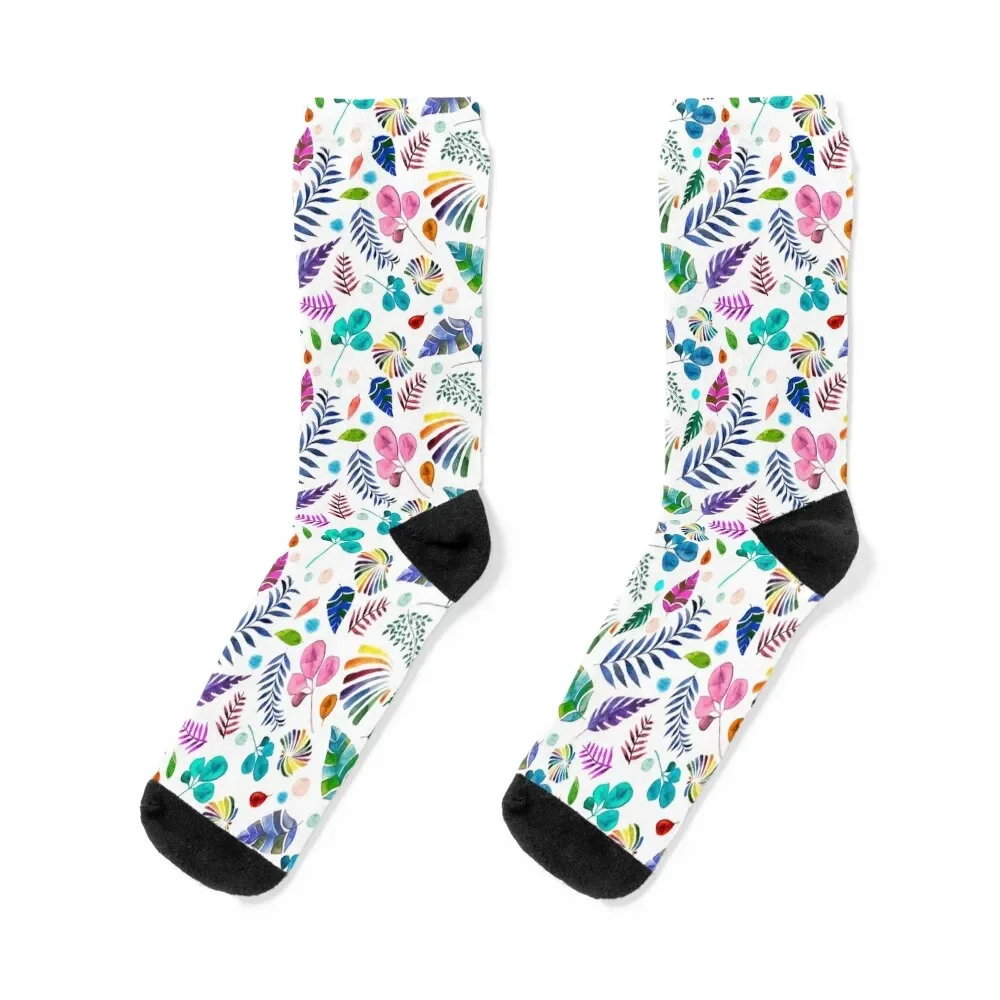 

Watercolor flower pattern Socks Sports men cotton high quality sports stockings Socks Men's Women's