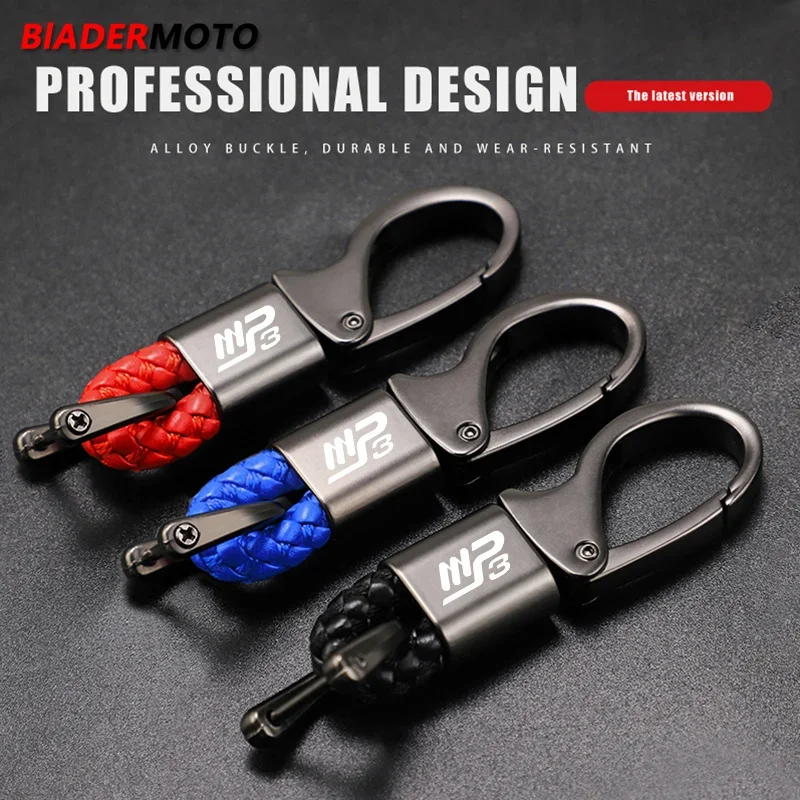 NEW Accessories Motorcycle Braided Rope Keyring Metal Keychain For Piaggio MP3 250 300 400 500 MP3300 MP3250 MP3400 MP3500 SPROT