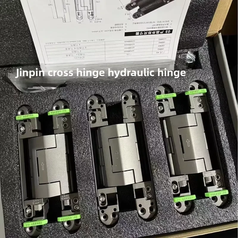 Invisible Hydraulic Door Hinge Heavy Duty 2D Wooden Automatic Closing Buffer Hidden Adjustable Hardware for Cabinet Furniture